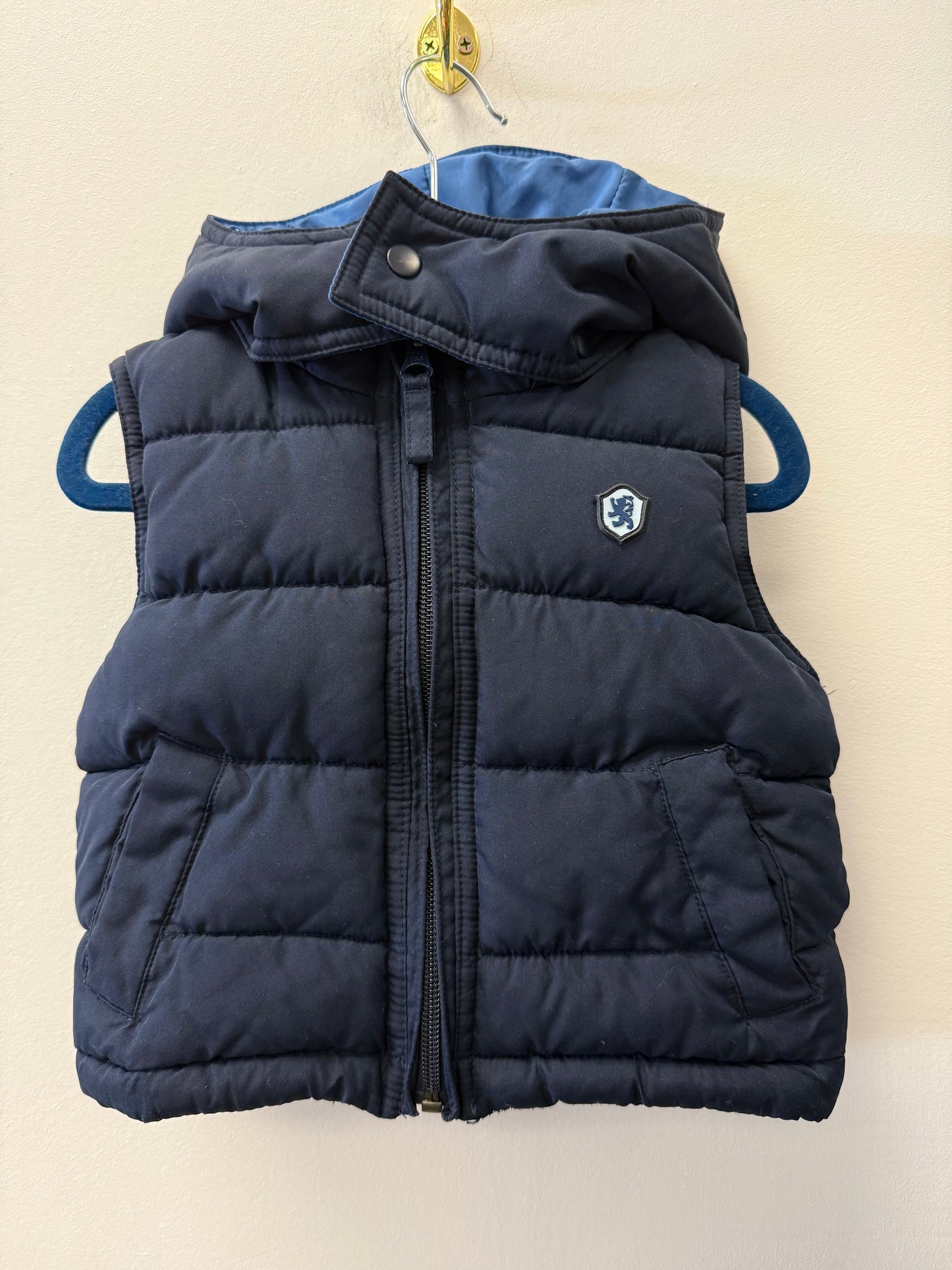 JOE FRESH BLUE HOODED PUFFER VEST SIZE 6-12M