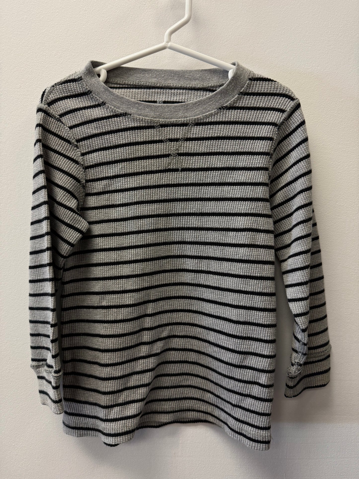 CHILDRENS PLACE WAFFLE KNIT BROWN STRIPPED SHIRT SIZE 3T