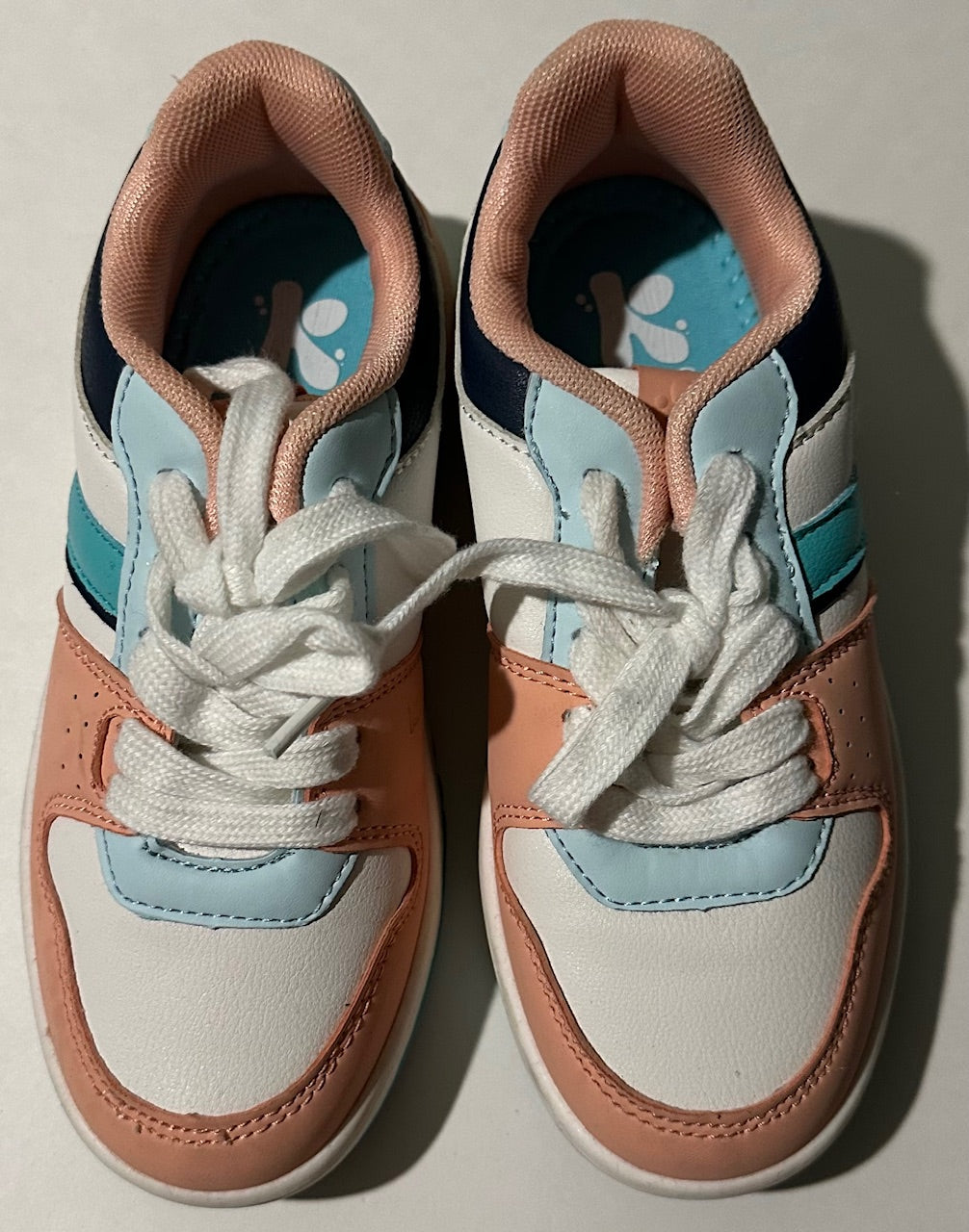 ADOC, Pale Blue, Peach, and White Shoes - Size 3