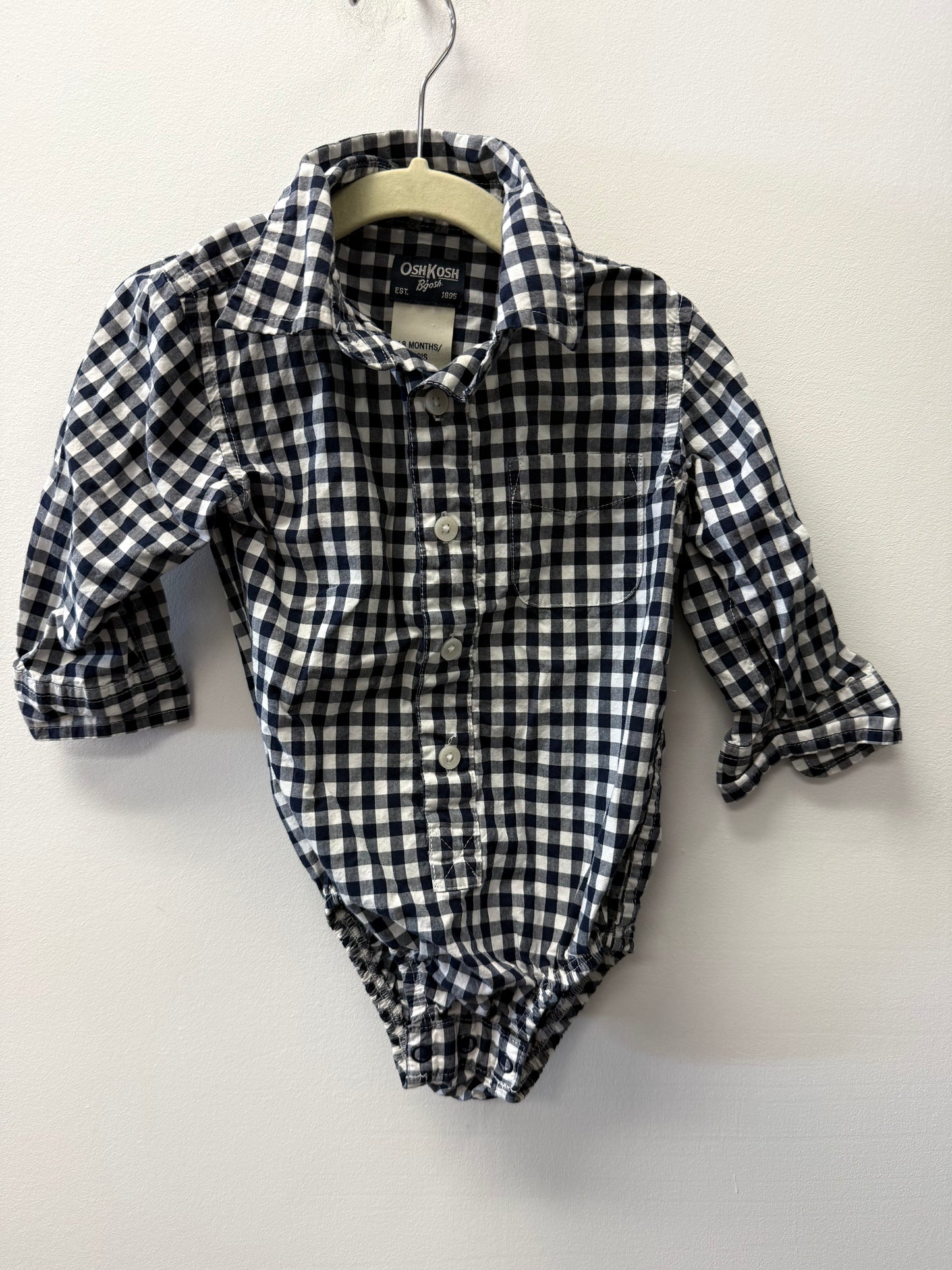 OSHKOSH GINGHAM ONESIE SIZE 18M