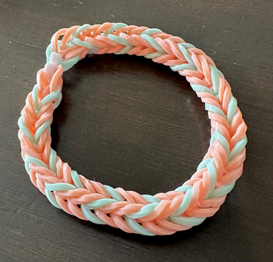 Peach and Pale Teal Bracelet - Size 3-7