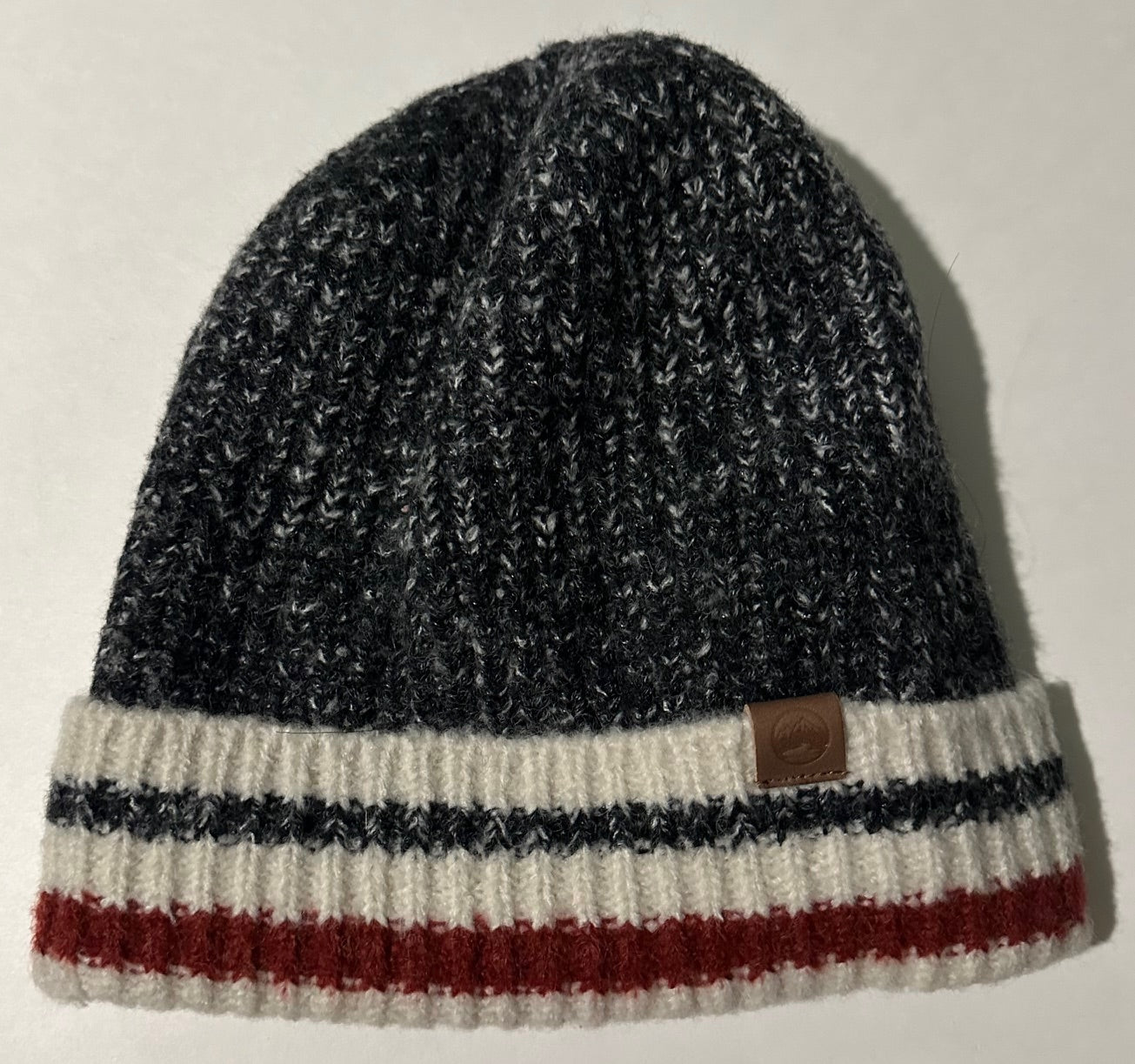 *Adult* Wind River, Grey, White, and Red Toque - One Size