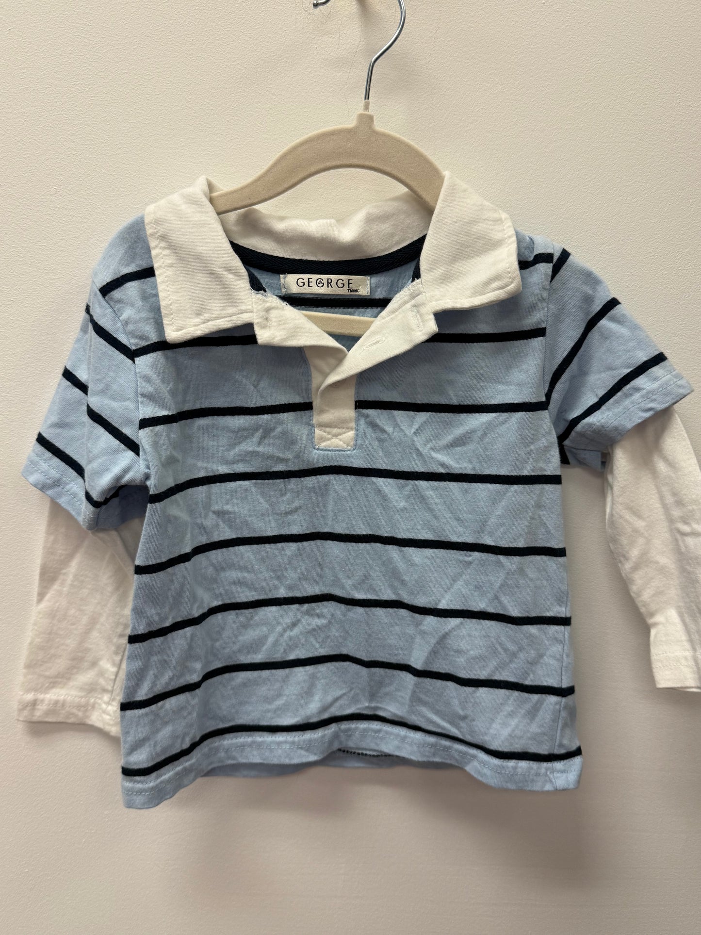 GEORGE BLUE STRIPPED SHIRT SIZE 3T