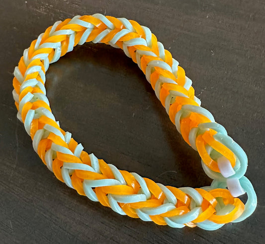 Light Teal and Orange Bracelet - Size 4-8