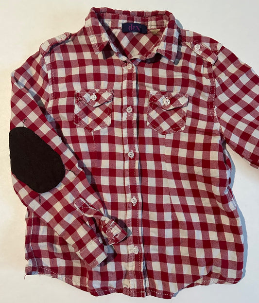 Dex, Red and White Button-Up Shirt - Size 5