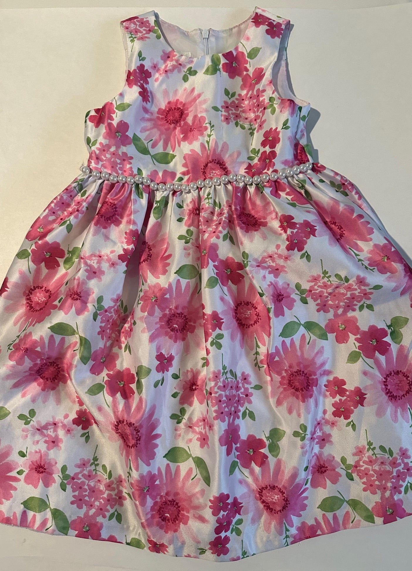 American Princess, Pink Flowery Dress - Size 5