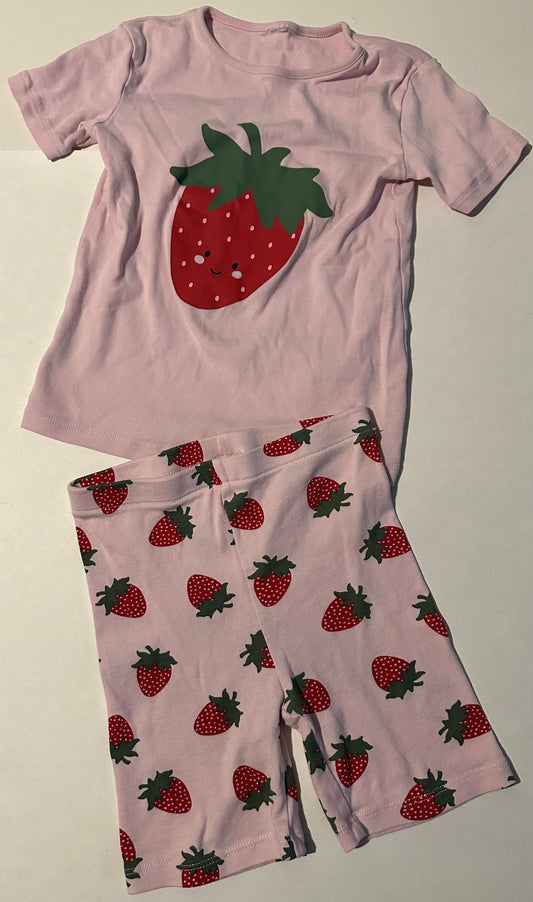 Unknown Brand, Pale Pink Strawberries Pyjamas - Size 5-6