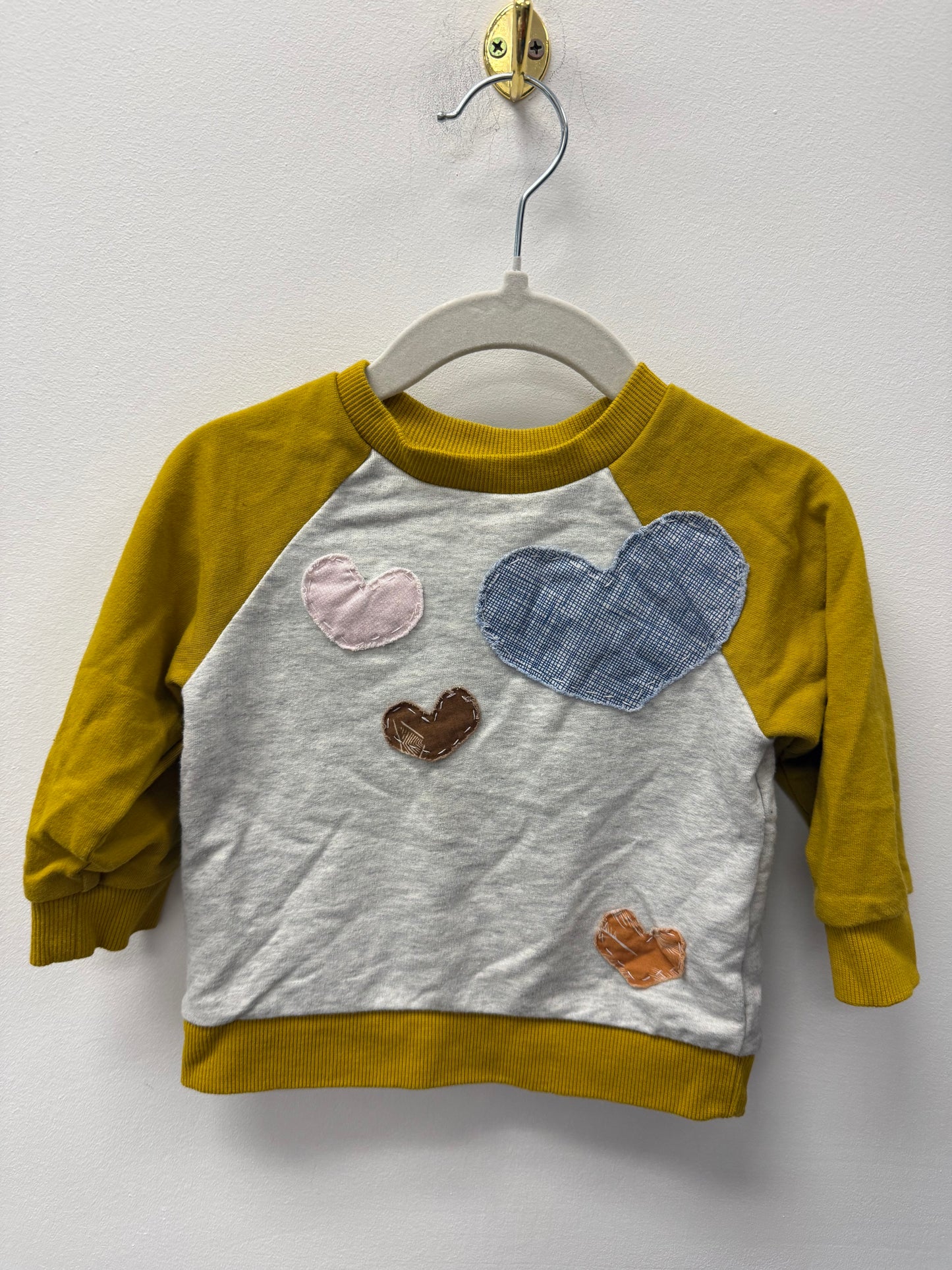 JOE FRESH HEART PATCH CREW SIZE 6-12M