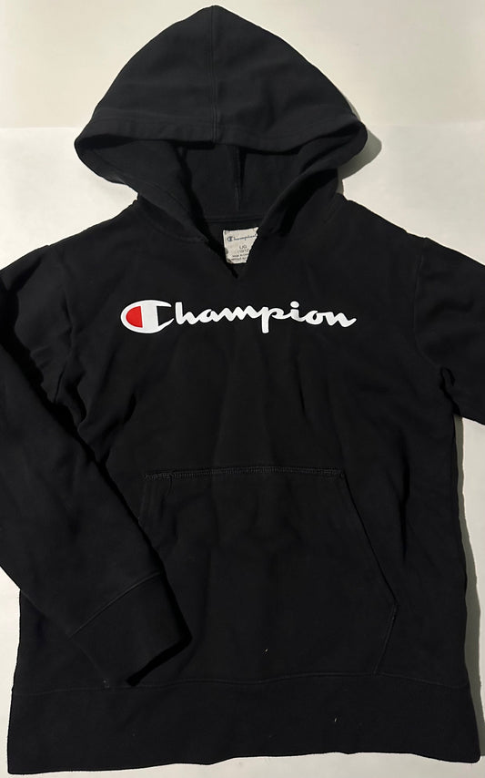 Champion, Black Hoodie - Size Large (10/12)