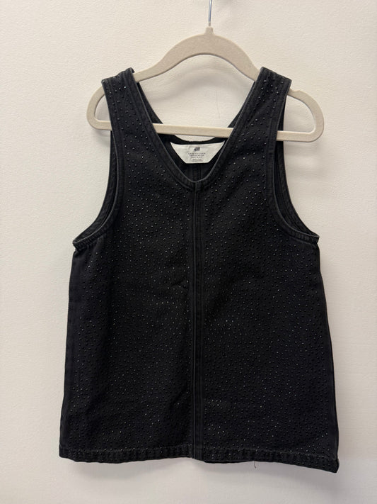 H&M SEQUIN DENIM OVERALL DRESS SIZE 5