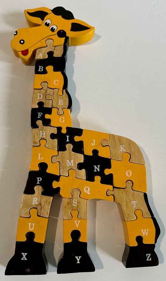 Unknown Brand, Wooden Giraffe ABCs/Numbers Puzzle