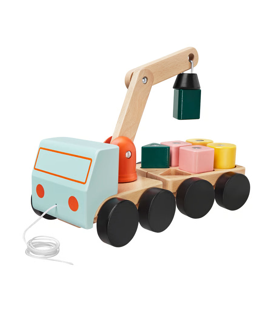 IKEA WOODEN MAGNETIC CRANE BLOCKS TOY