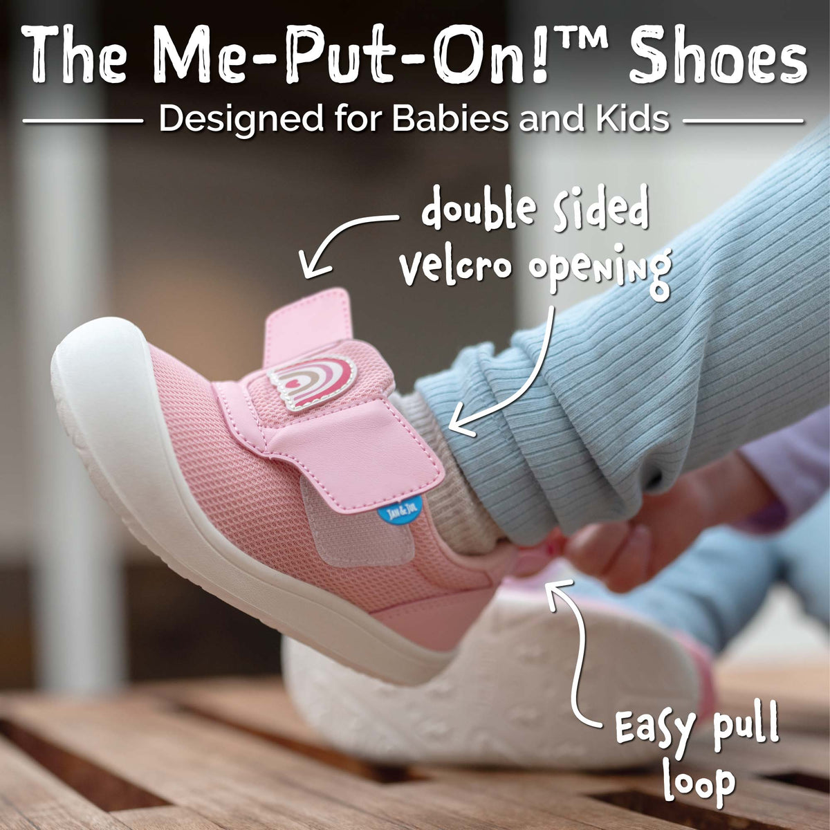 JAN & JUL PINK RAINBOW | MINI-FLYER TODDLER SNEAKERS