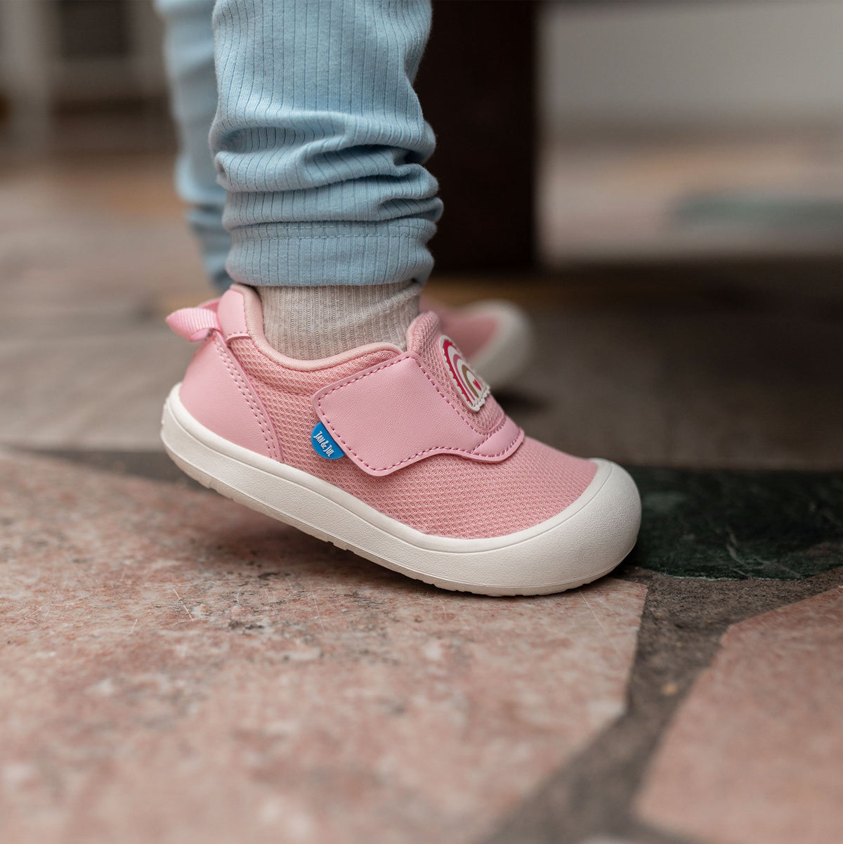 JAN & JUL PINK RAINBOW | MINI-FLYER TODDLER SNEAKERS