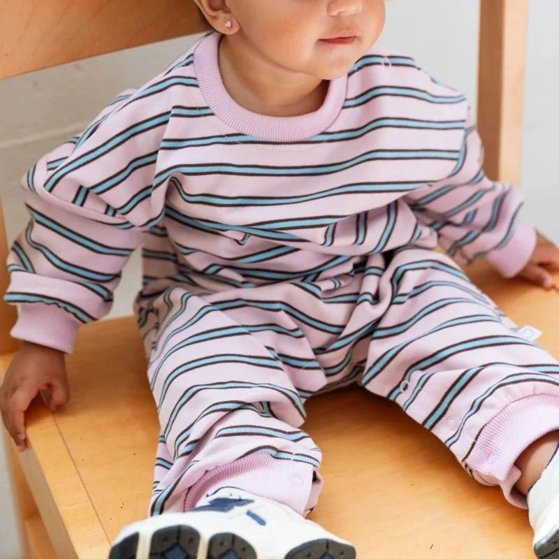 ROOBEAR PINK & BLUE LONG SLEEVE ROMPER