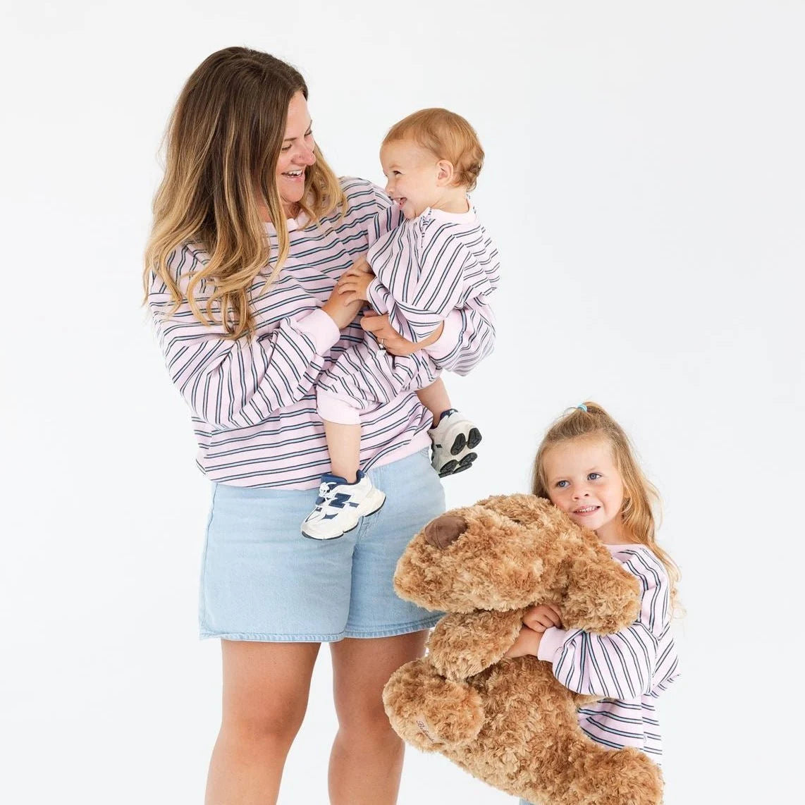 ROOBEAR WOMEN'S MATCHING STRIPED CREWNECK