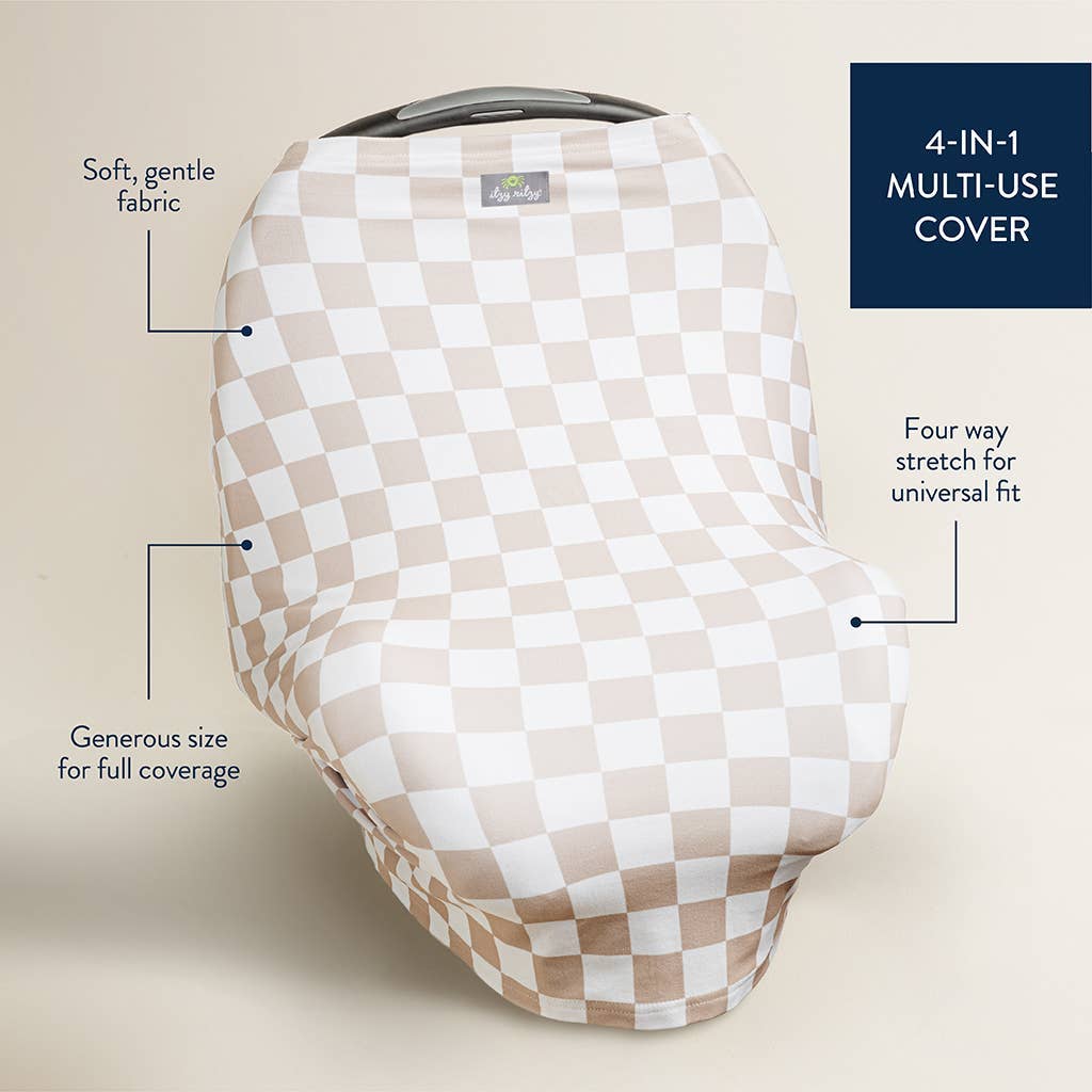 *New* Taupe Checkerboard Mom Boss™ 4-in-1 Multi-Use Cover
