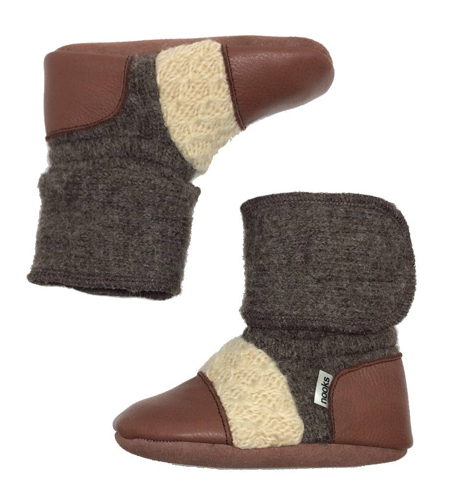 NOOKS Little Earth Felted Wool Booties