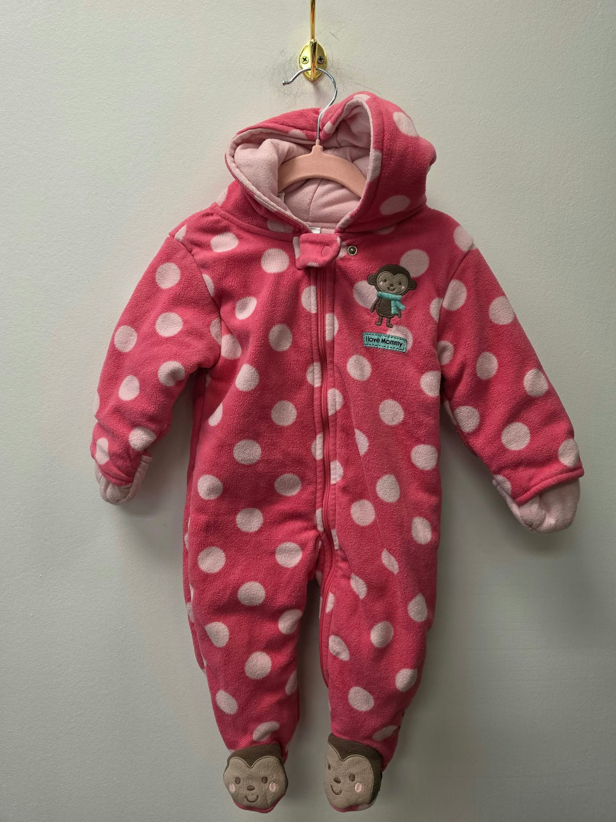 CARTERS MONKEY BUNTING SUIT SIZE 9M