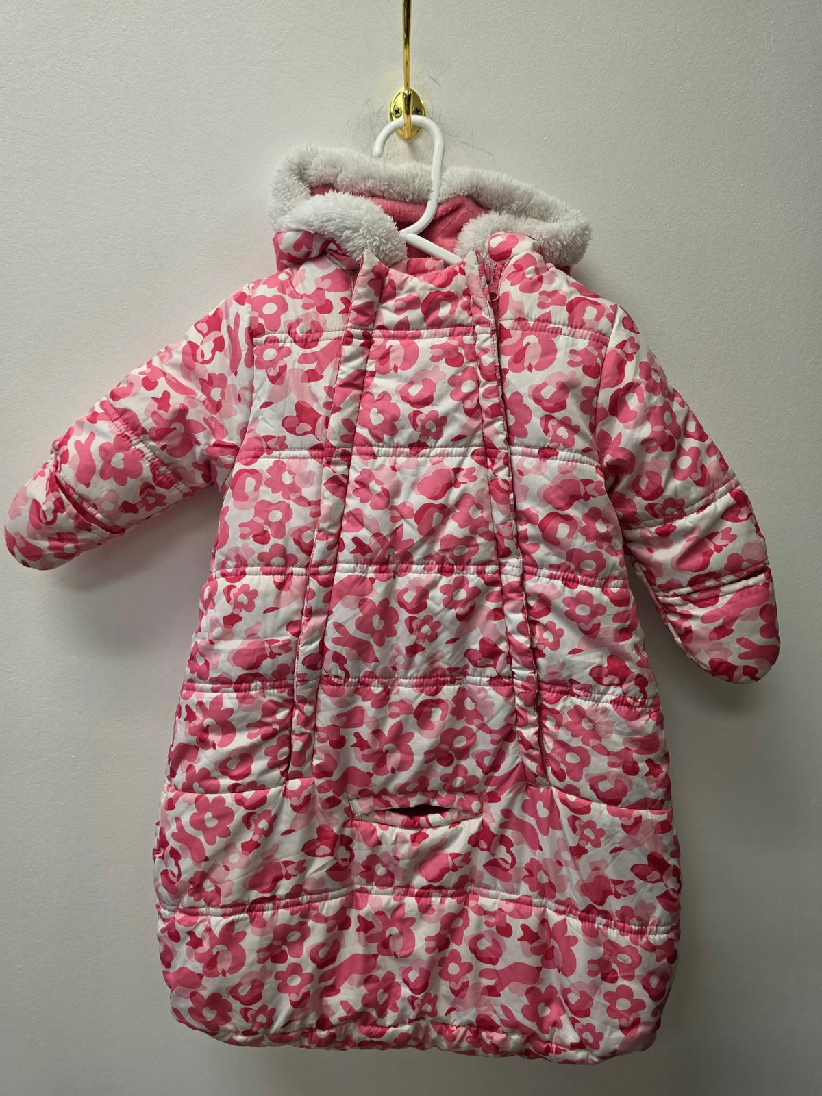 PINK PLATINUM STROLLER SNOWSUIT SIZE 6-9M