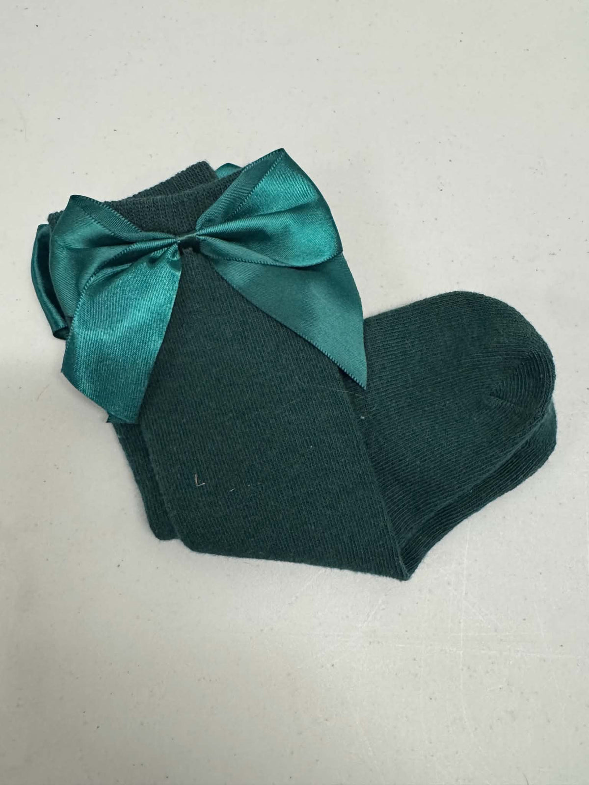 NEW GREEN TODDLER BOW SOCKS