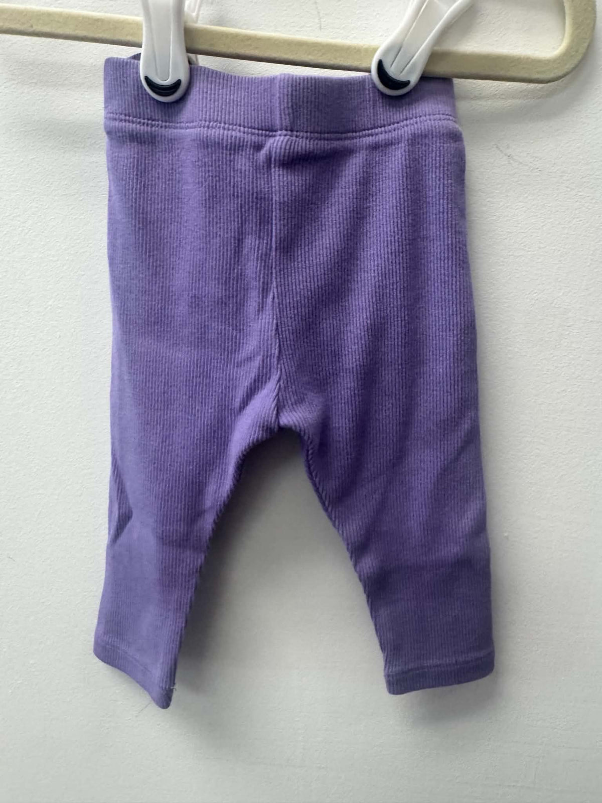 JOE FRESH PURPLE RIBBED LEGGINGS SIZE 3-6M
