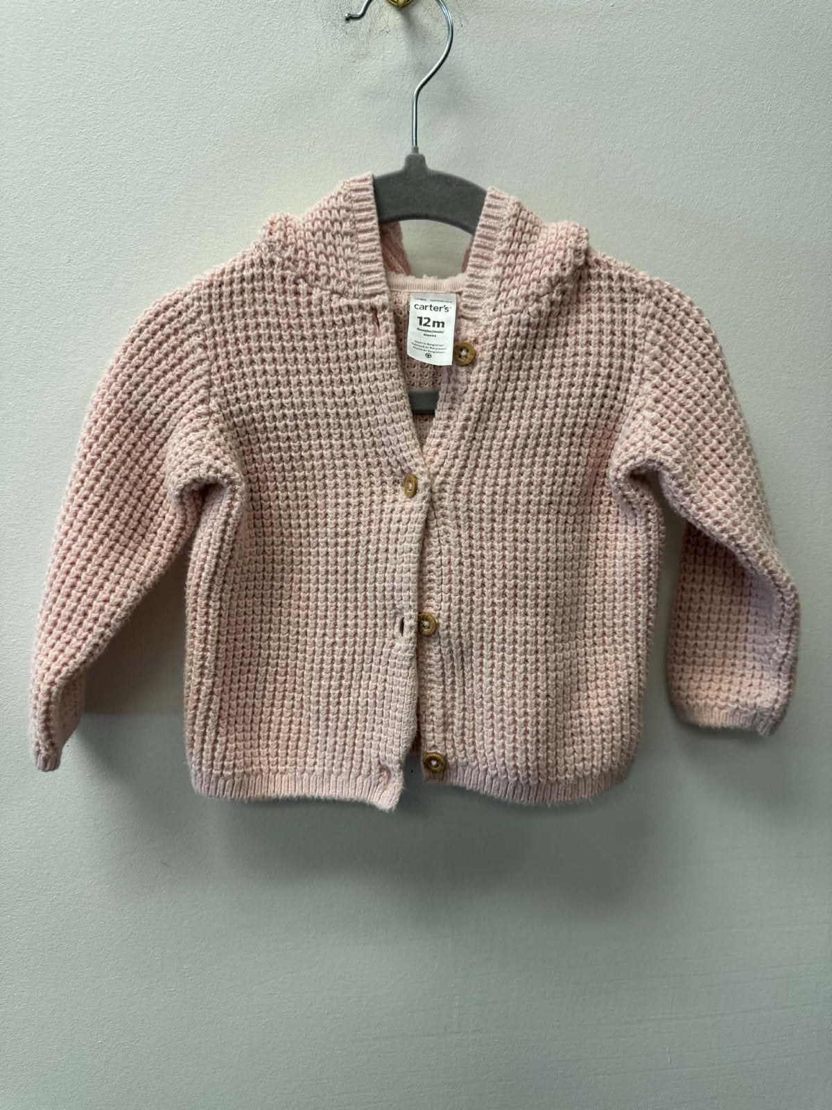 CARTERS KNIT PINK SWEATER SIZE 12M