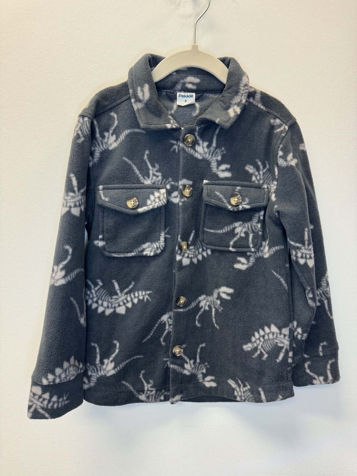 PEKKLE FLEECE DINO SHACKET SIZE 5T