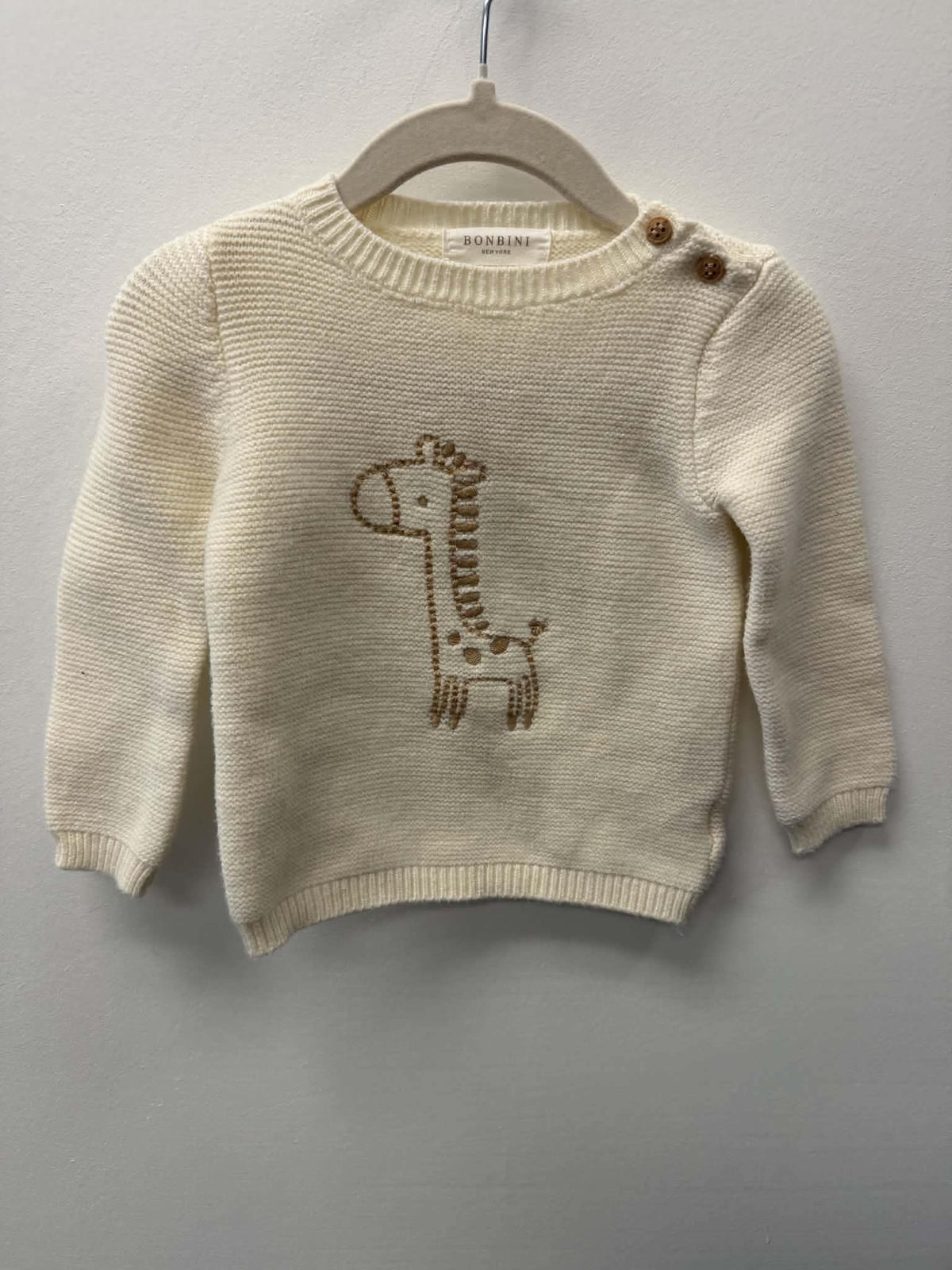 BONBINI KNIT GIRAFFE SWEATER SIZE 12M
