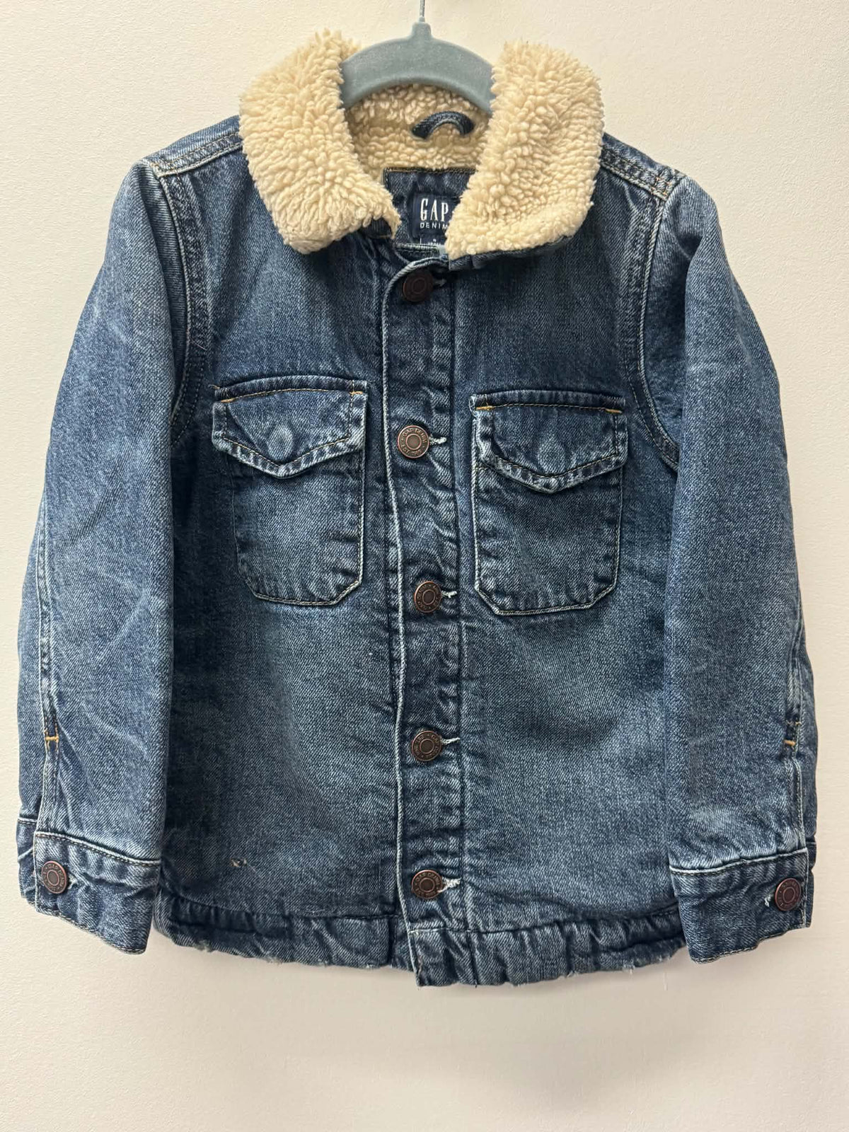 GAP SHERPA LINE DENIM JACKET SIZE 5