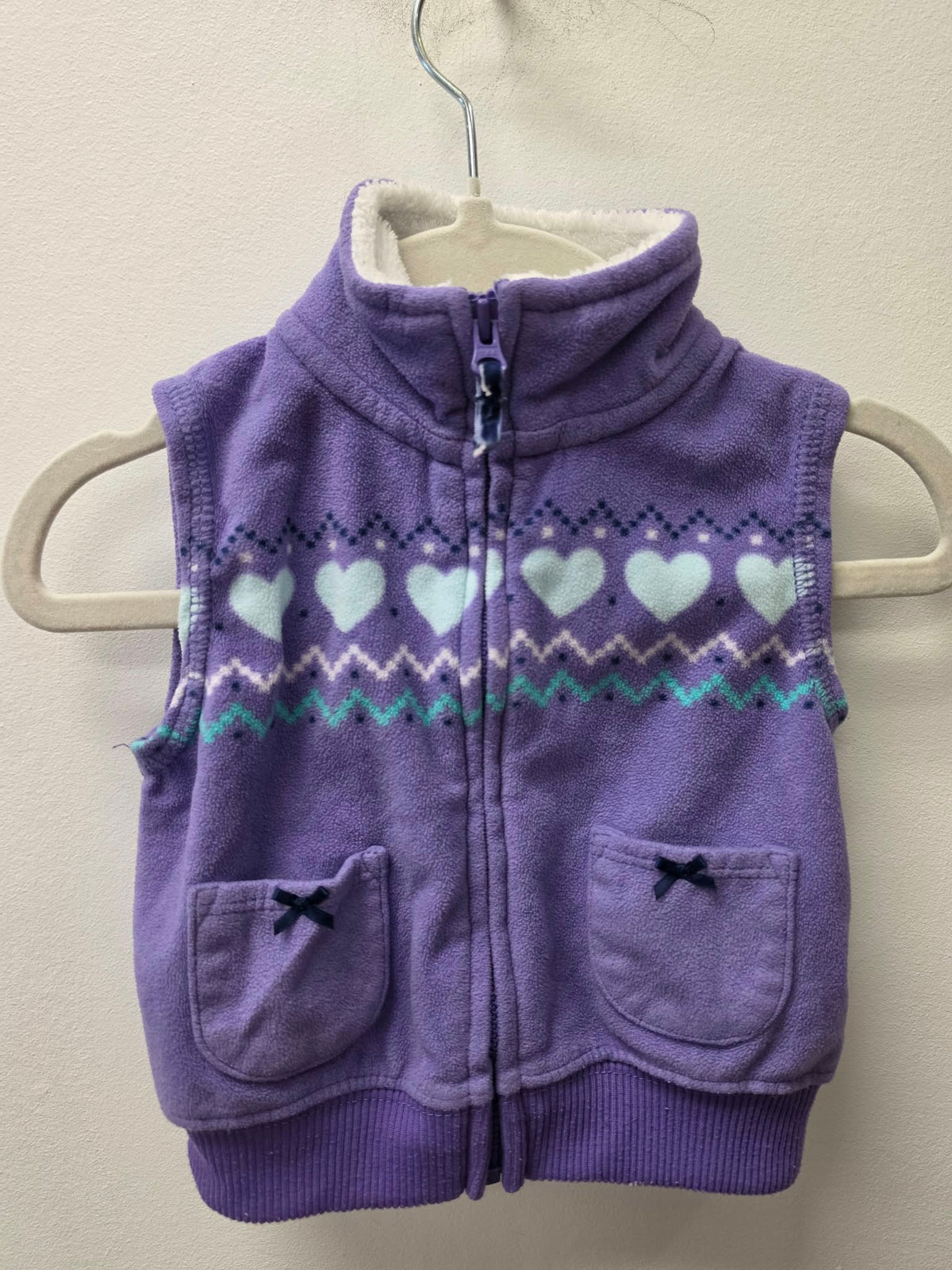 CARTERS PURPLE FLEECE VEST SIZE 6M