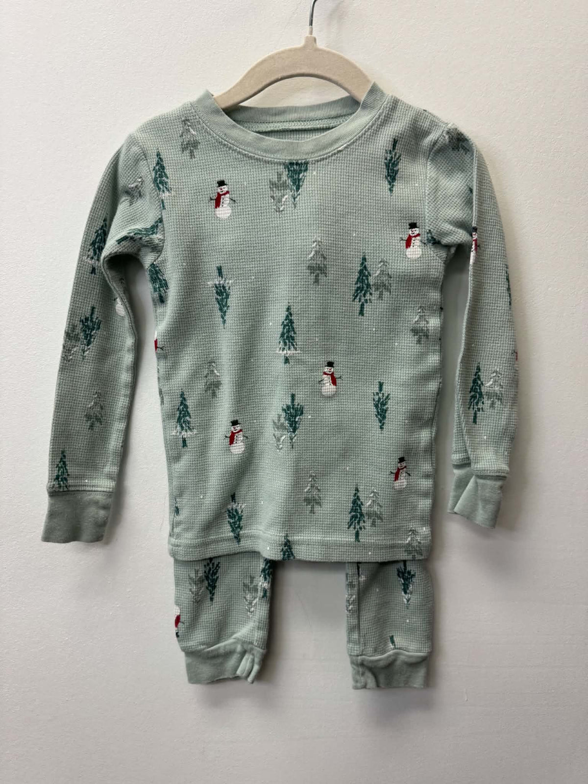 CARTERS WAFFLE KNIT SNOWMAN PJ'S SIZE 3T
