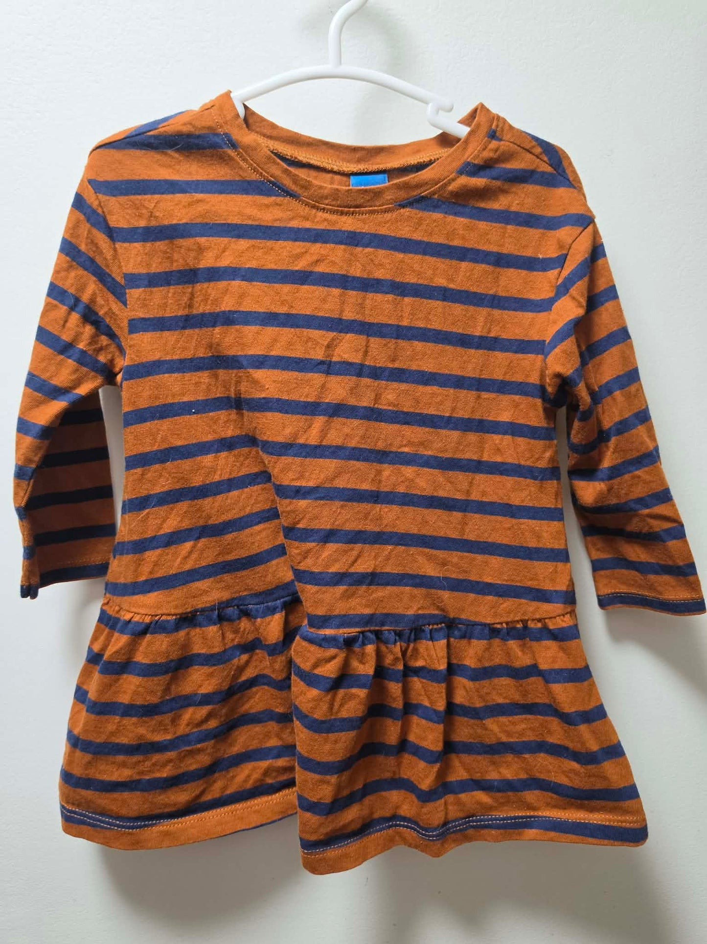 OLD NAVY BROWN STRIPPED DRESS SIZE 12-18M