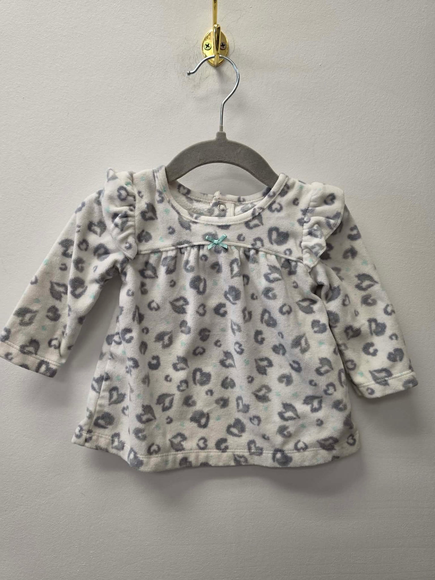 CARTERS FLEECE CHEETAH SHIRT SIZE 3-6M
