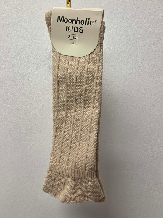 MOONHOLIC TODDLER KNEE HIGH SOCKS (TAN)