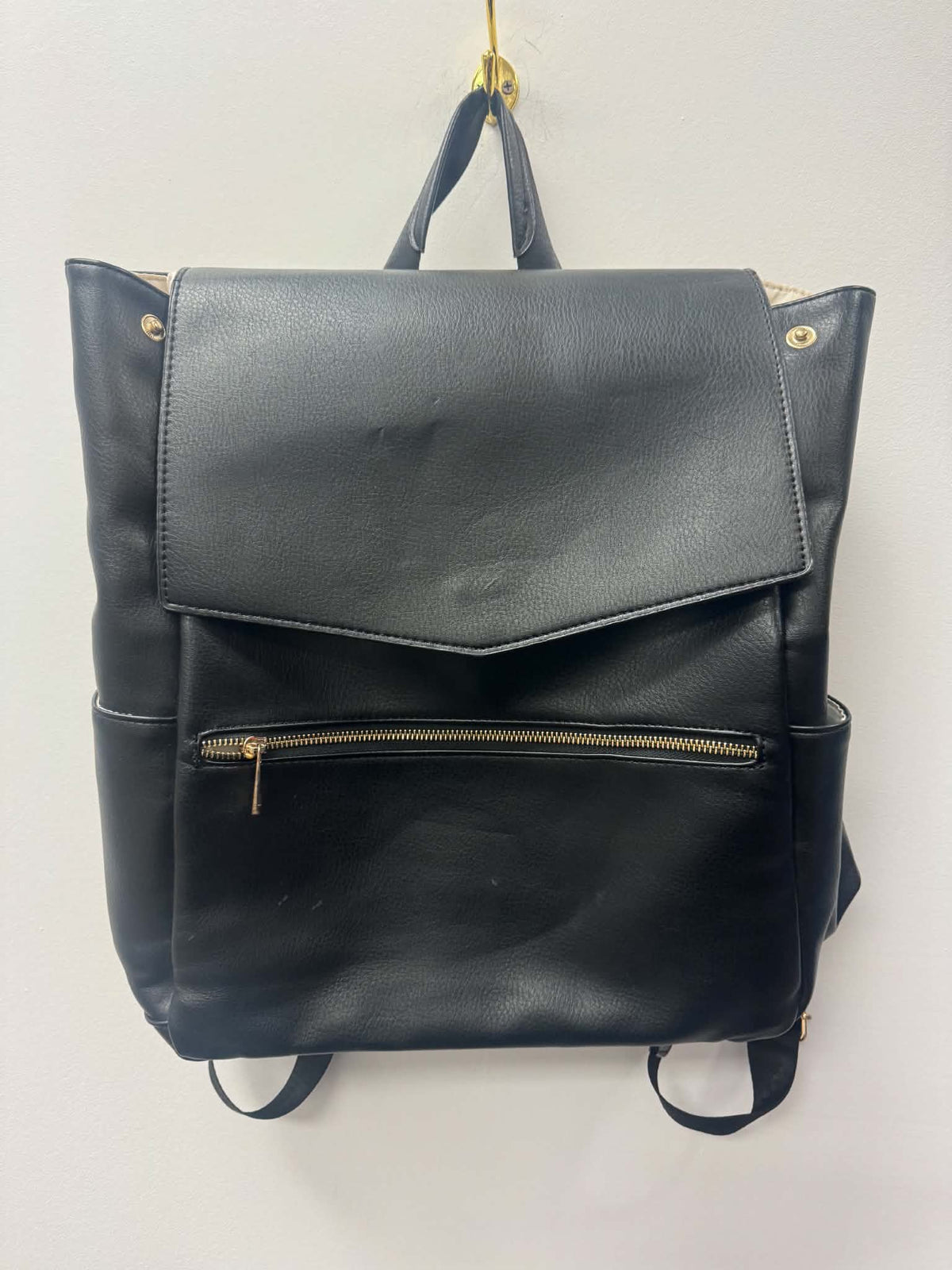 LEATHER DIAPER BAG WITH CHANGE PAD