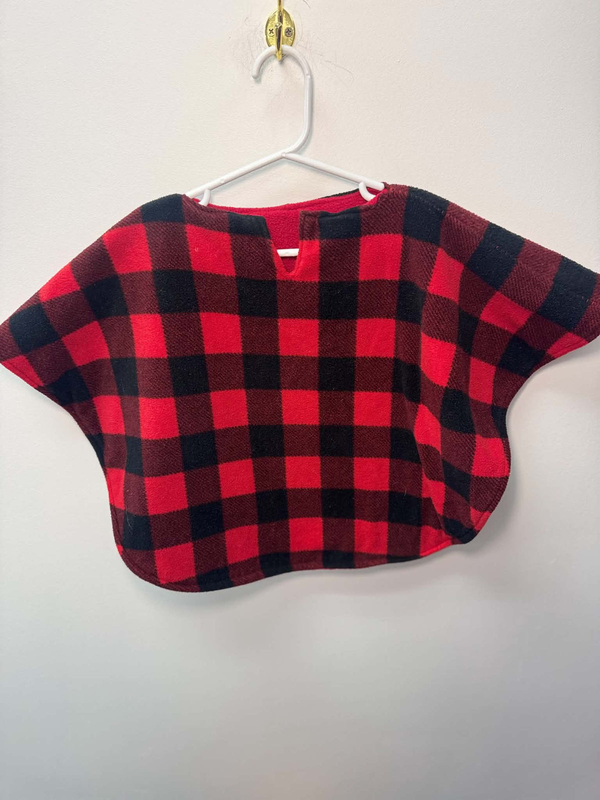 TODDLER FLEECE PLAID PONCHO