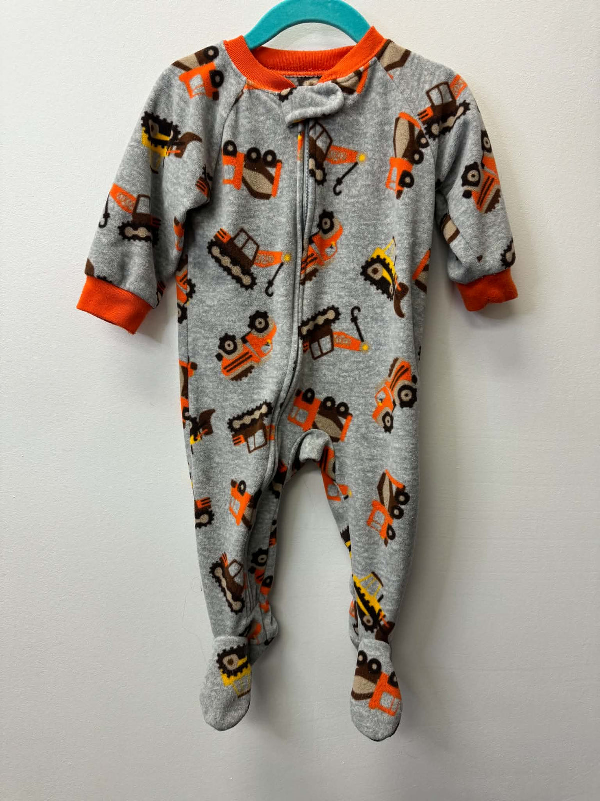 CARTERS FLEECE ORANGE MACHINERY SLEEPER SIZE 9M
