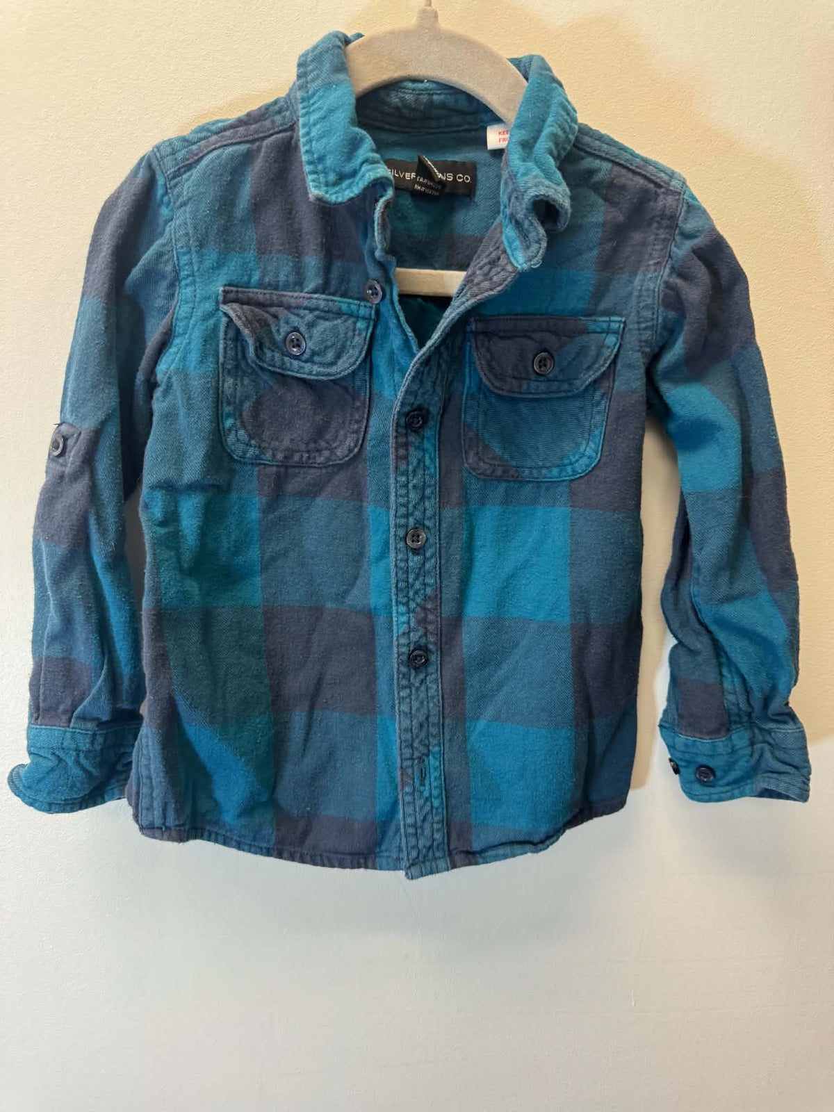 SILVER JEANS BLUE FLANNEL SIZE 3T