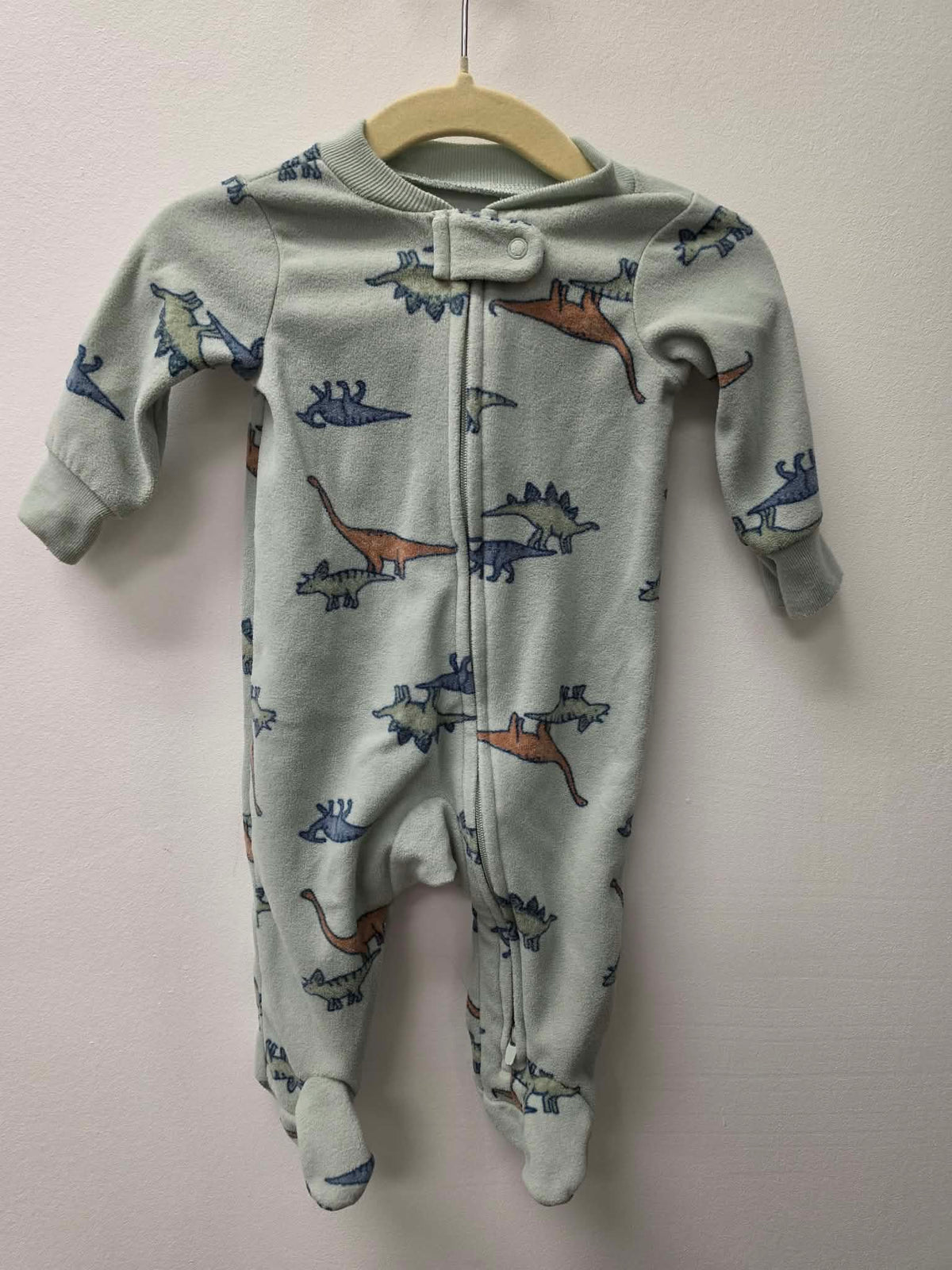 CARTERS FLEECE GREEN DINO SLEEPER SIZE 0-3M