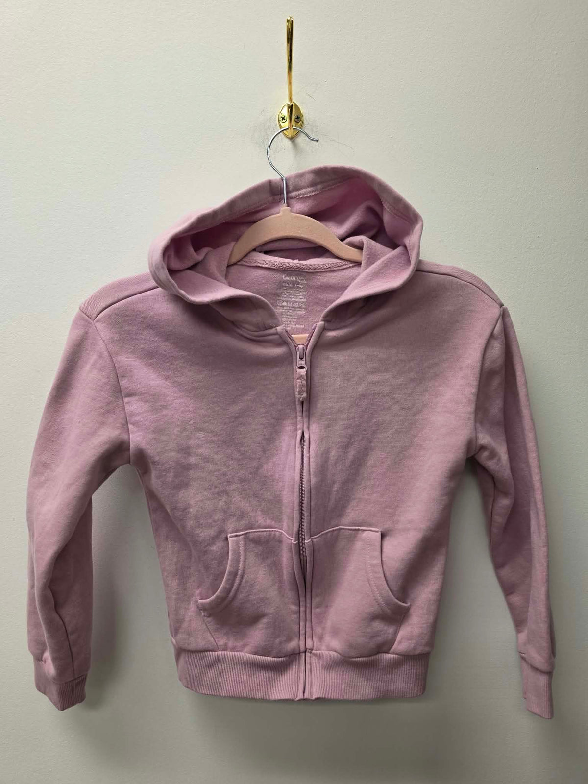 GEORGE PINK ZIP UP SWEATER SIZE 7-8