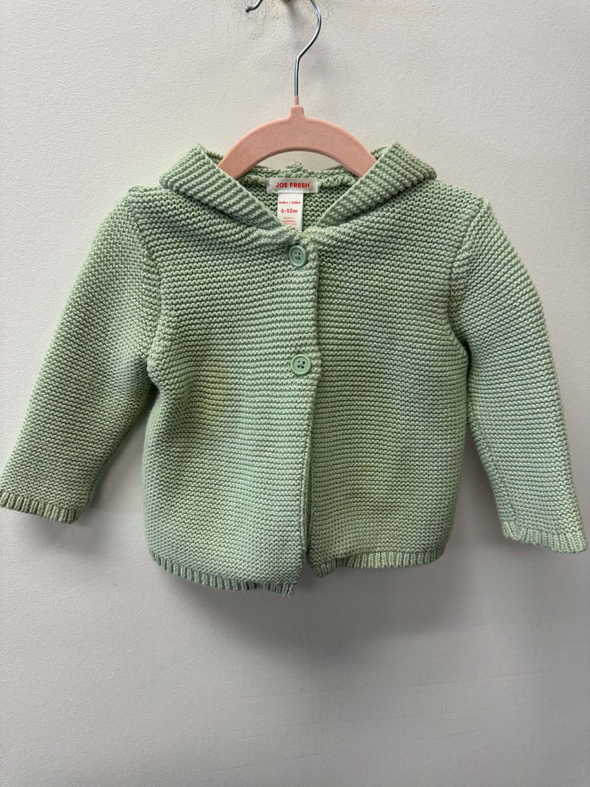 JOE FRESH GREEN KNIT SWEATER SIZE 6-12M