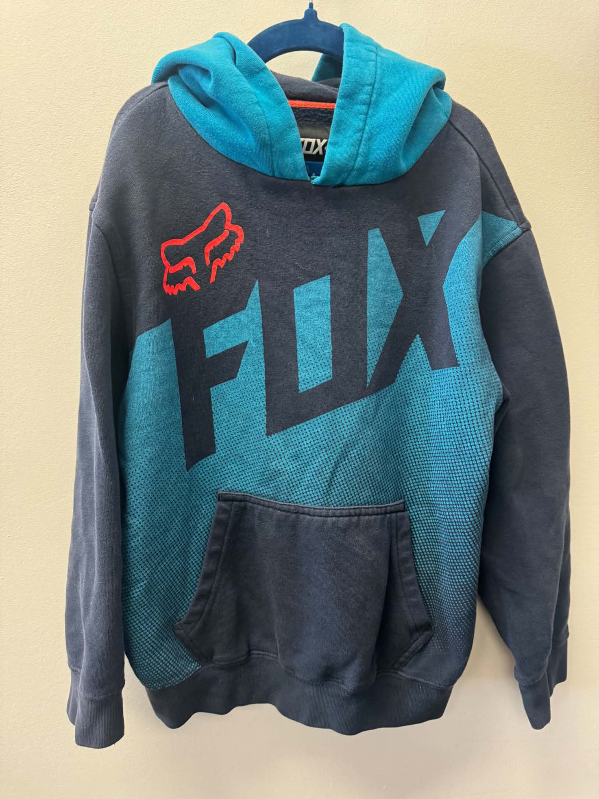 FOX RACING BLUE HOODIE SIZE 8