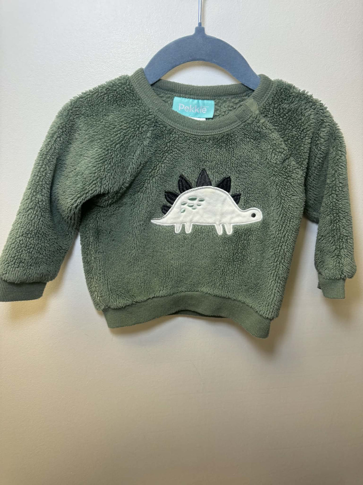 PEKKLE FUZZY DINO SWEATER SIZE 9M
