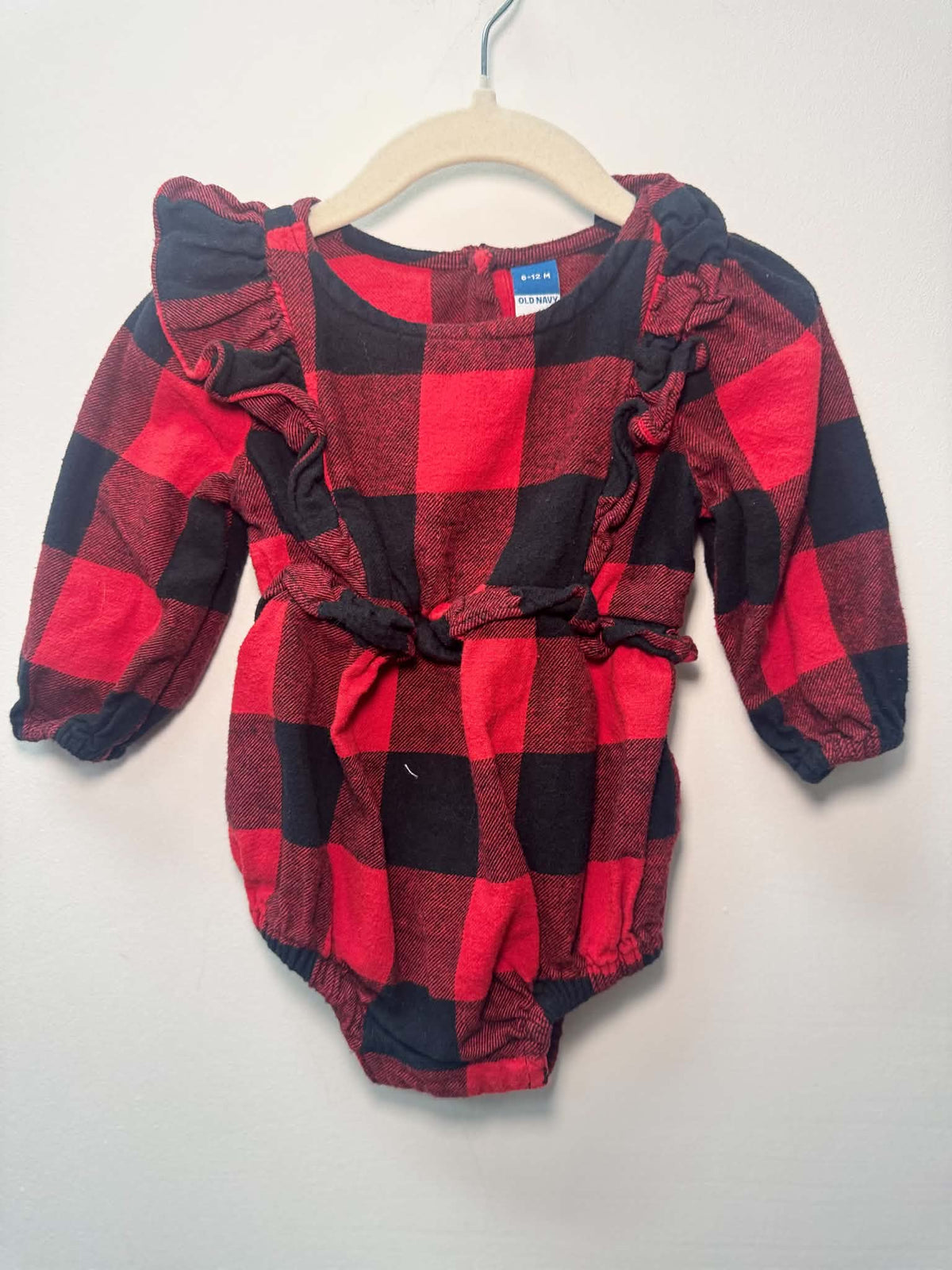 OLD NAVY PLAID BUBBLE ROMPER SIZE 6-12M