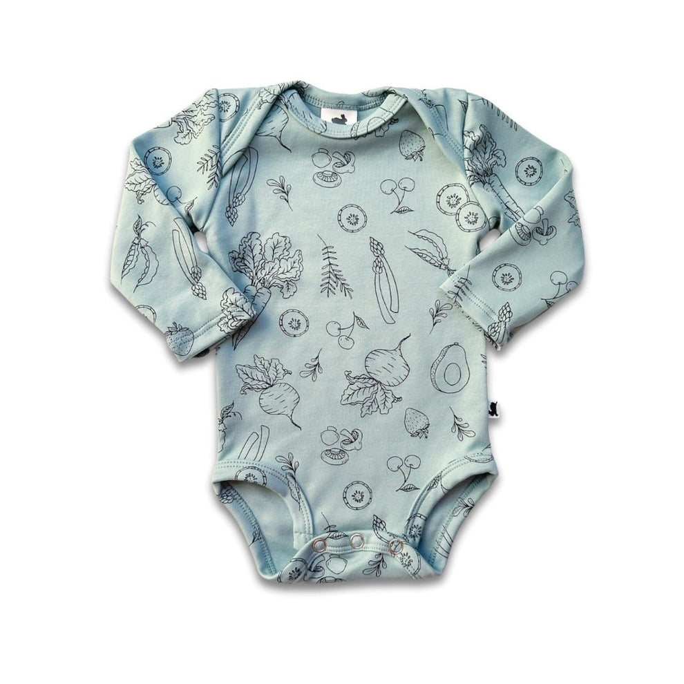 LITTLE & LIVELY LONG-SLEEVE BAMBOO ONESIE (VEGGIE)