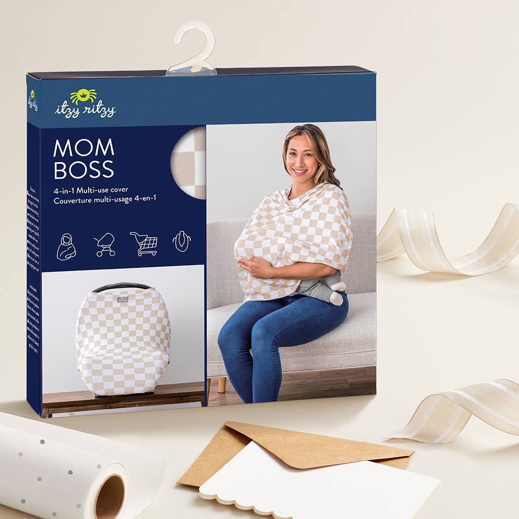 *New* Taupe Checkerboard Mom Boss™ 4-in-1 Multi-Use Cover