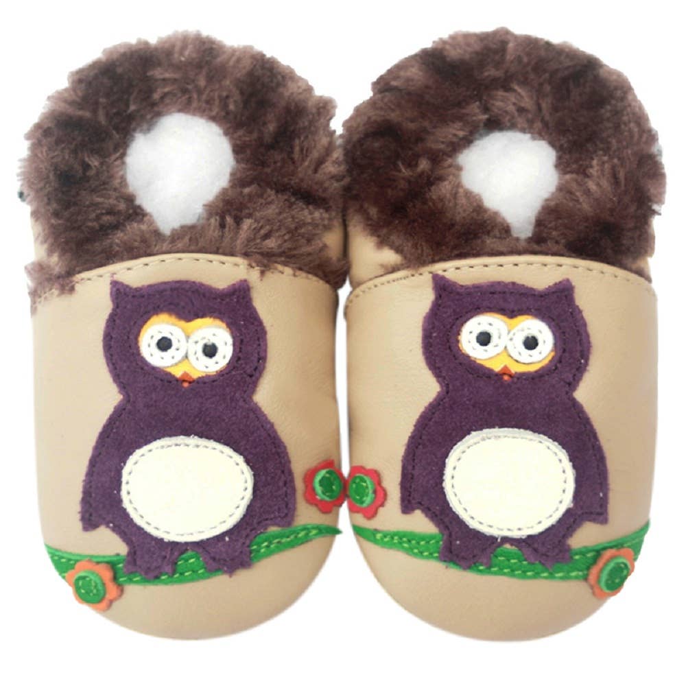 Jinwood baby shoes infant gift girls shoes Owl Fur