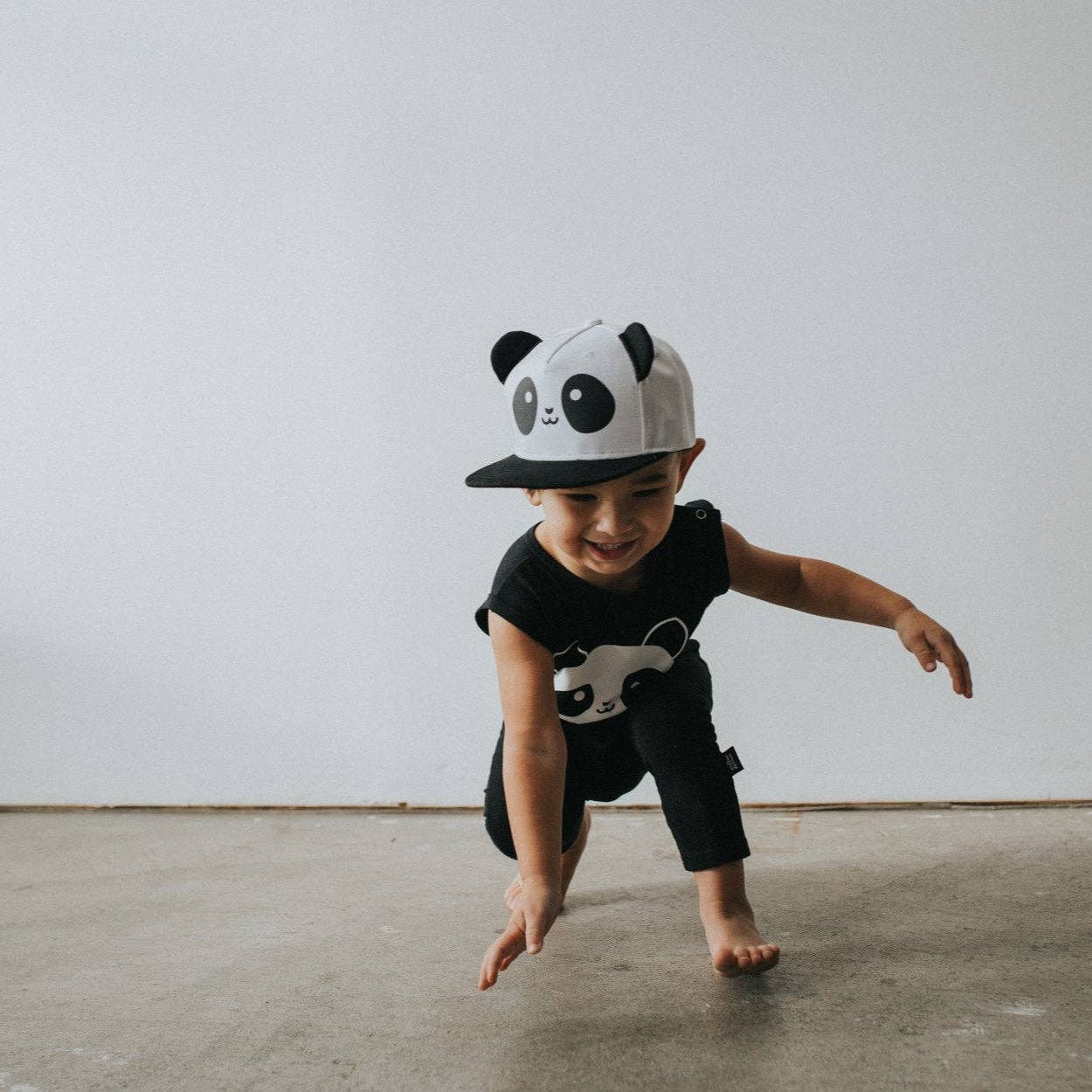 Whistle & Flute Kawaii Panda Flat Brim Cap With Ears
