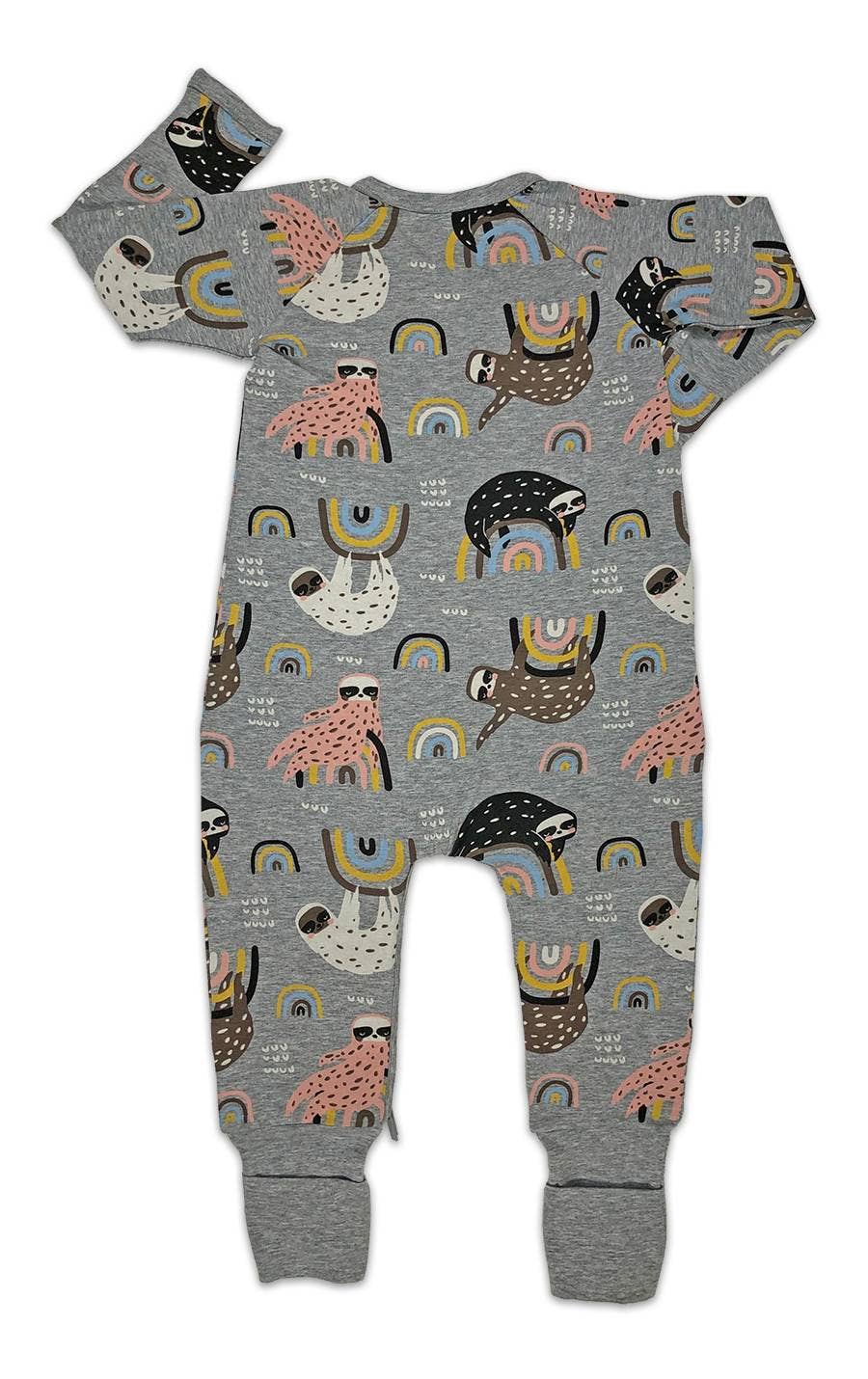 GOOD LUCK SOCK Sloths, Gray Baby Pajamas
